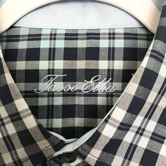 Tasso Elba Button Up Plaid Shirt Size Medium NWT - Picture 5 of 7